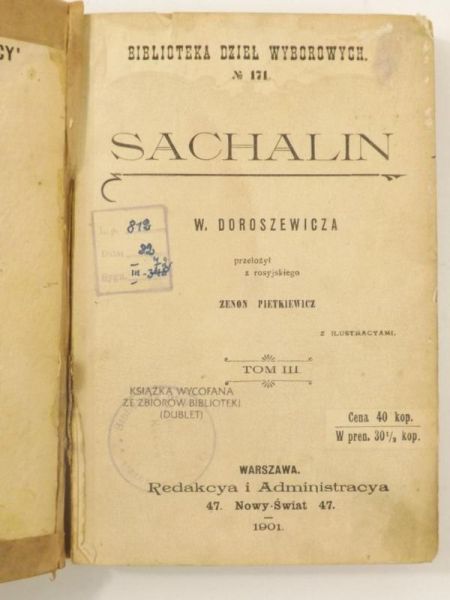 Sachalin, tom III, 1901 r.