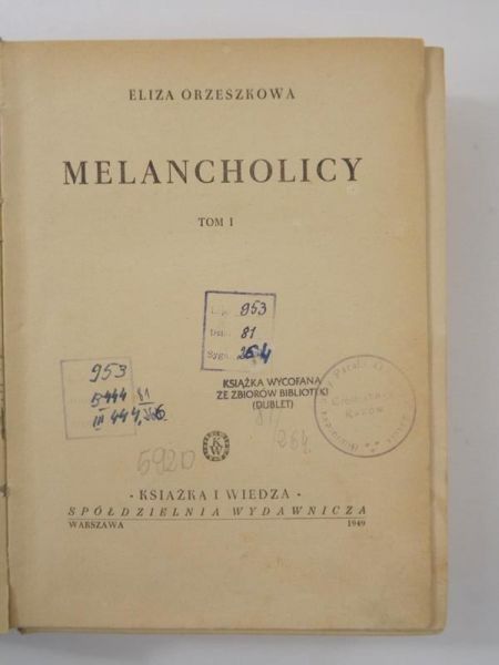 Melancholicy. T. I, 1949