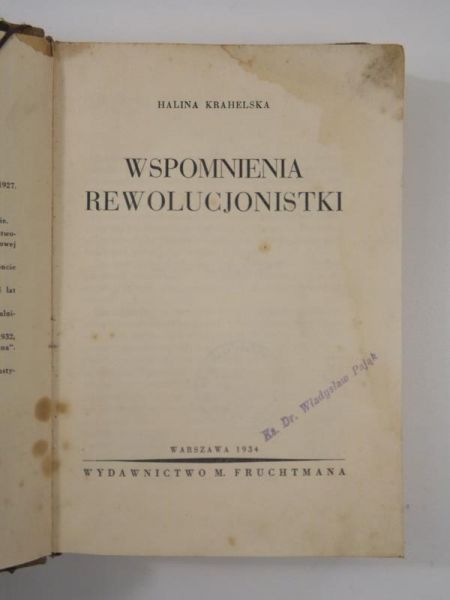 Wspomnienia rewolucjonistki, 1934 r.