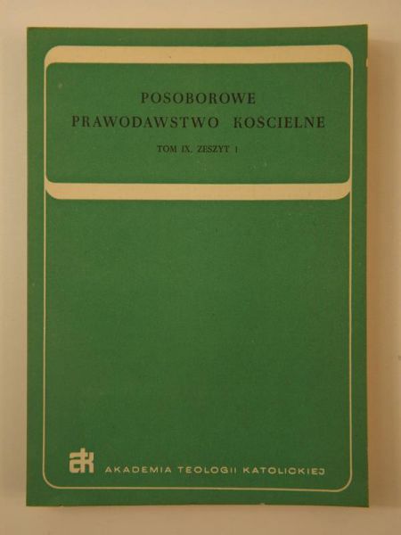 (opr.) - Posoborowe prawodawstwo kościelne, Tom IX, Zeszyt I