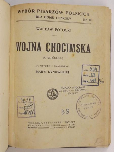 Wojna Chocimska, 1919 r.