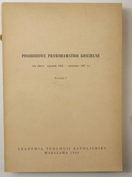 Posoborowe prawodawstwo Kościelne, zeszyt 1