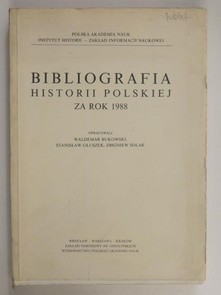 Bibliografia historii polskiej za rok 1988