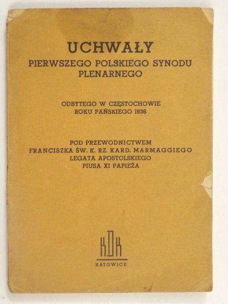 Uchwały pierwszego polskiego synodu plenarnego, 1936 r.