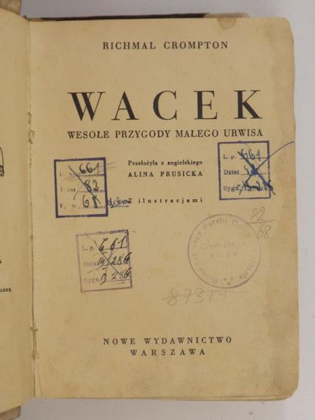 Crompton Richmal - Wacek. Wesołe przygody małego urwisa, 1938 r.