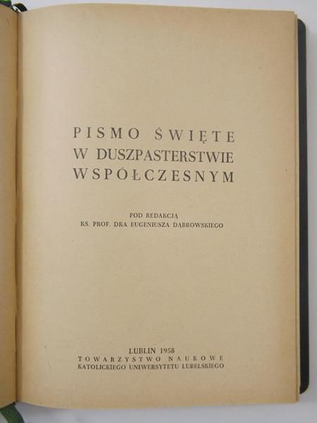 Pismo Święte w duszpasterstwie współczesnym