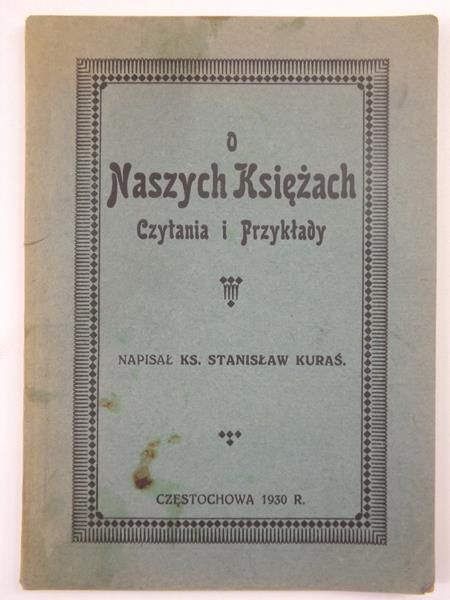O naszych Księżach. Czytania i przykłady, 1930 r.