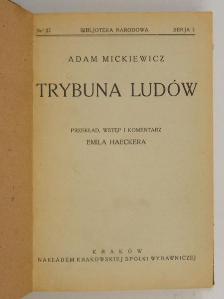 Mickiewicz Adam - Trybuna ludów, 1925 r.