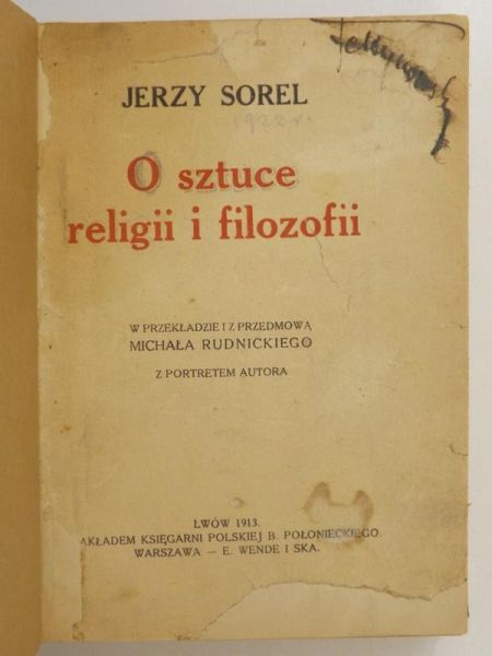 O sztuce, religii i filozofii, 1913