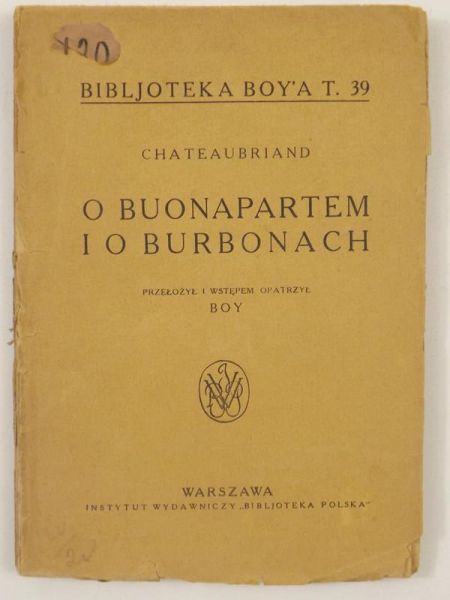 O Buonapartem i Burbonach, ok. 1930 r.
