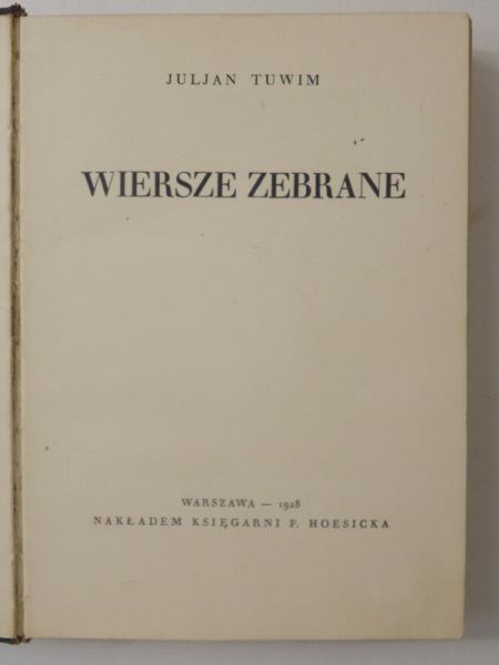 Wiersze zebrane, 1928 r.