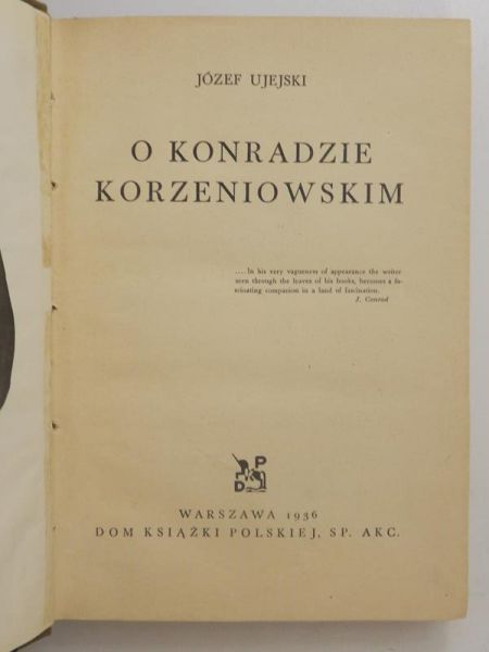 O Konradzie Korzeniowskim, 1936 r.