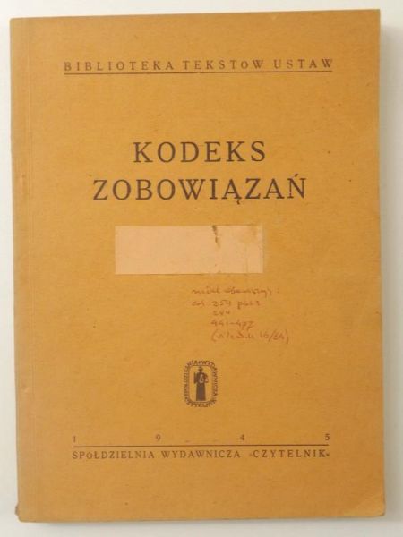 Kodeks zobowiązań, 1945 r.