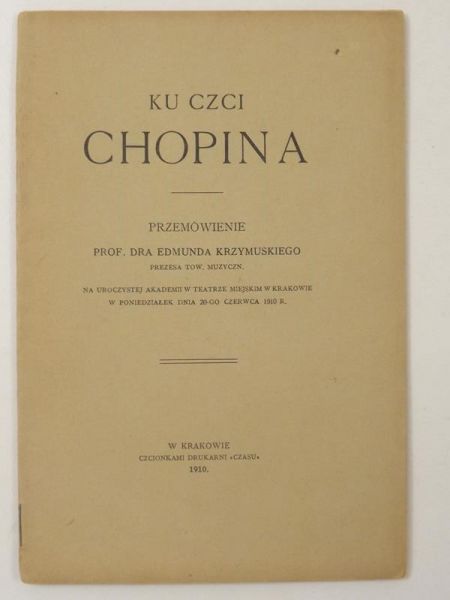 Ku czci Chopina, 1910 r.
