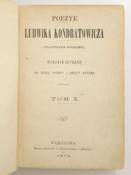 Poezye, Tom X, 1872 r.