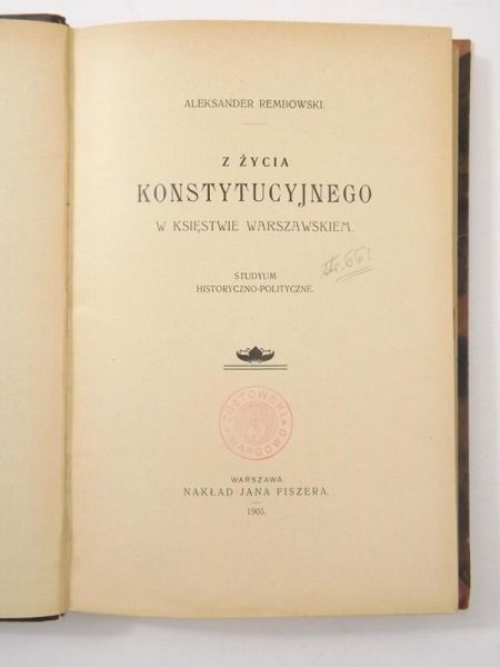 Z życia konstytucyjnego w Księstwie Warszawskiem, 1905 r.