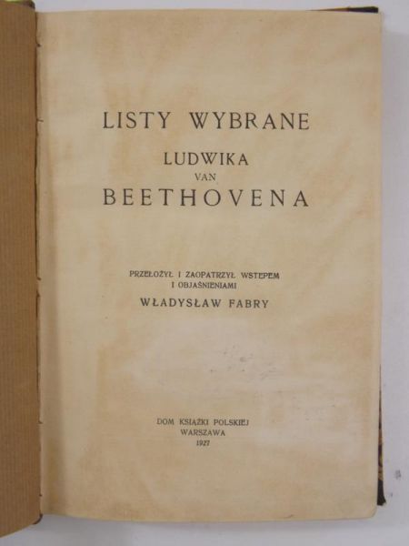 Listy wybrane Ludwika van Beethovena, 1927 r.