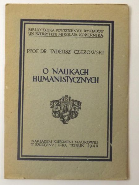 O naukach humanistycznych, 1946 r.