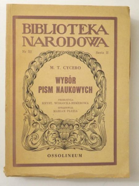 Cycero Marek Tuliusz - Wybór pism naukowych, BN
