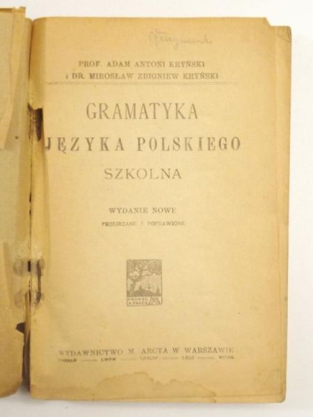 Kryńsk   Mrosław - Gramatyka języka polskego, ok.1919 r.