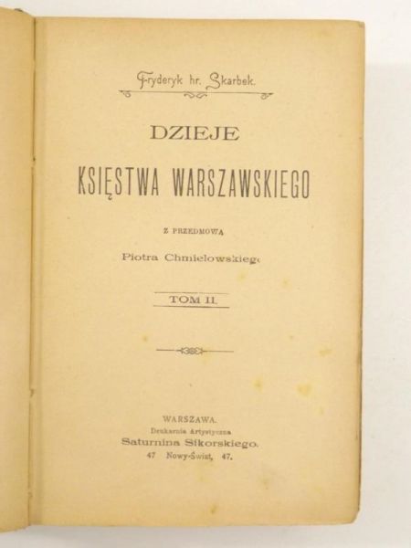 Dzieje Księstwa Warszawskiego, Tom II, BDW, 1897 r.