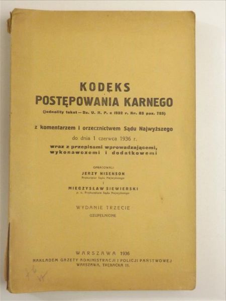 Kodeks postępowania karnego, 1936 r.