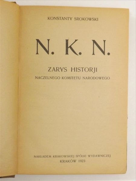 N. K. N. Zarys historji, 1923 r.