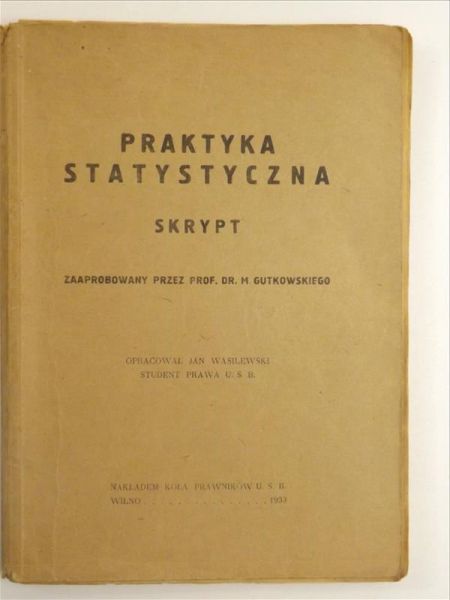 Praktyka statystyczna, 1933 r.