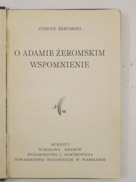 O Adamie m wspomnienie, 1926 r.