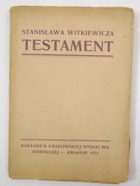 Testament, 1922 r.