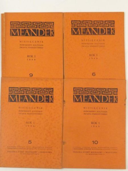 Meander. Miesięcznik poświęcony kulturze świata starożytnego, Rok I, 4 numery, 1946 r.