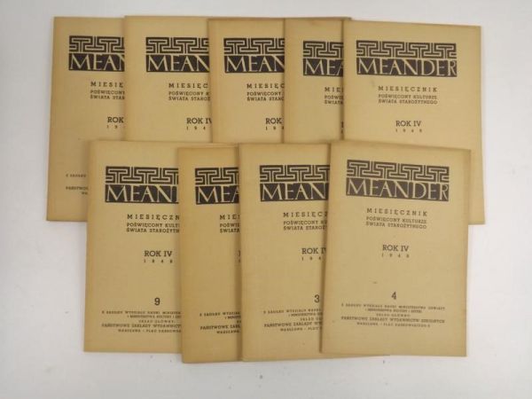 Meander. Miesięcznik poświęcony kulturze świata starożytnego, Rok IV 1949, Nr 1-10 (9 numerów)