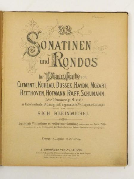 Sonatinen und Rondos fur Pianoforte von   (nuty, ok. 1929 r.)