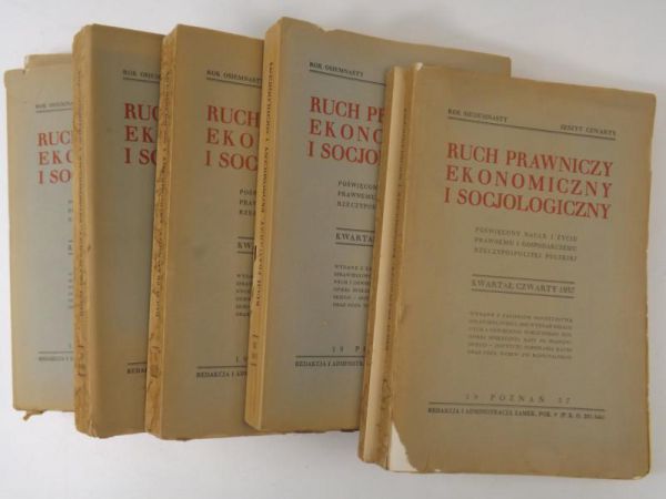 Ruch Prawniczy Ekonomiczny i Socjologiczny, tom I-VI, 1938 r
