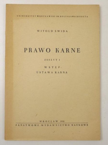 Prawo Karne, Zeszyt I