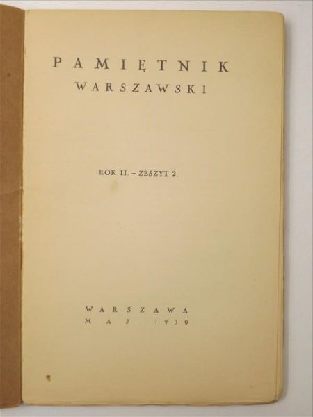 Pamiętnik Warszawski, 19 zeszytów, 1929-1931 r.