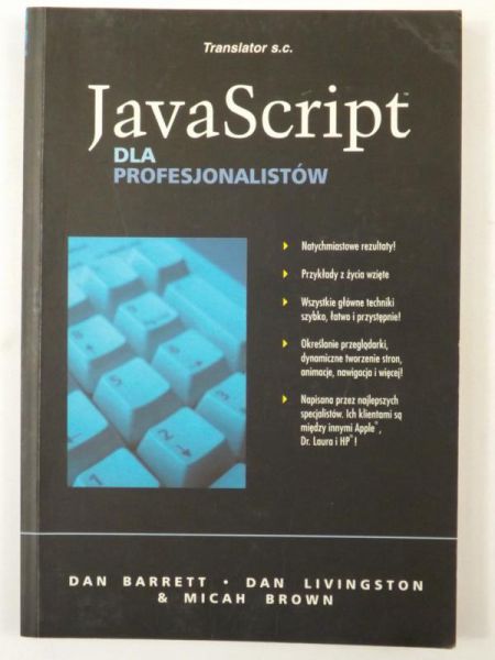Barrett Dan - JavaScript dla profesjonalistów. Java Script
