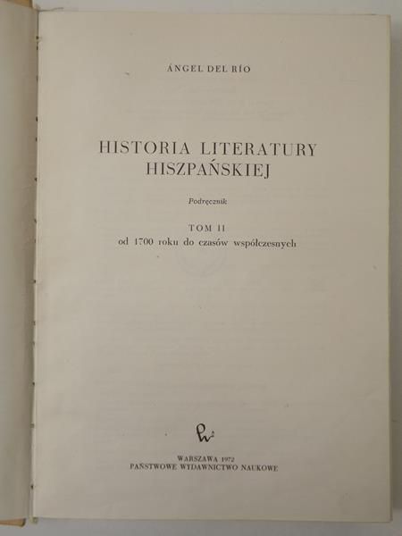 del   - Historia literatury hiszpańskiej, t. II