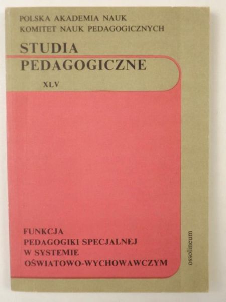 Funkcja pedagogiki specjalnej w systemie oświatowo-wychowawczym