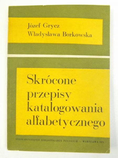 Skrócone przepisy katalogowania alfabetycznego