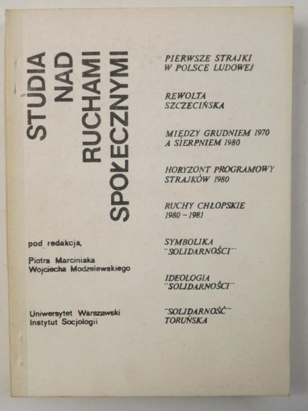 Marcinek Piotr - Studia nad ruchami społecznymi
