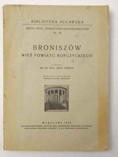 Fierich Jerzy - Broniszów- wieś powiatu ropczyckiego, 1933 r.