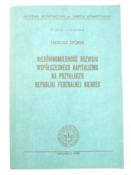 Nierównomierność rozwoju współczesnego kapitalizmu na przykładzie republiki federalnej Niemiec