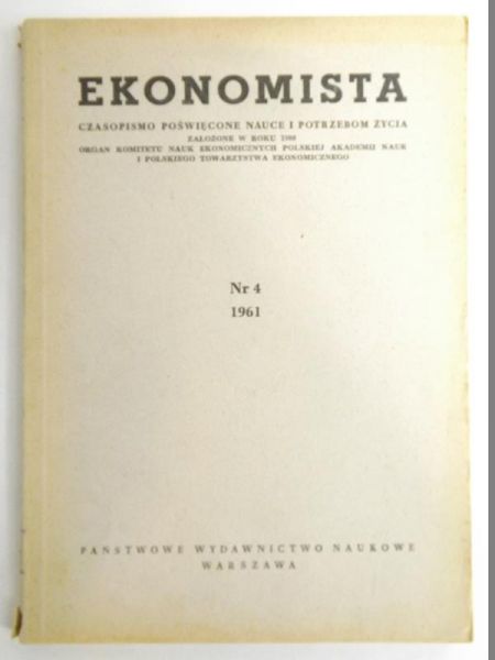 Ekonomista, Czasopismo, Nr 4, 1961