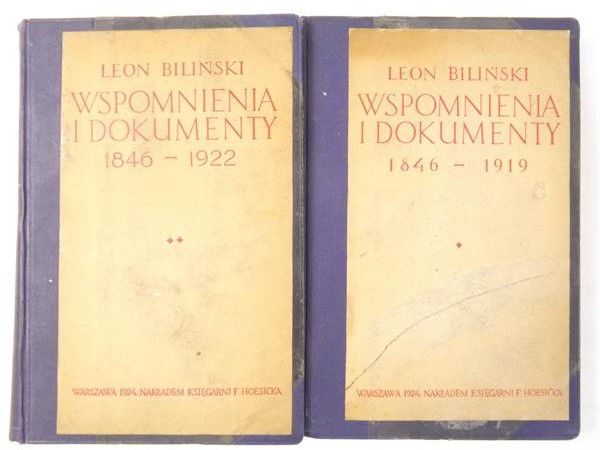 Biliński Leon - Wspomnienia i dokumenty 1846-1922, Część 1 i 2, 1924 r.