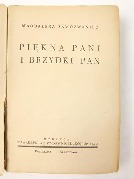 Samozwaniec Magdalena - Piękna pani i brzydki pan, 1939 r.