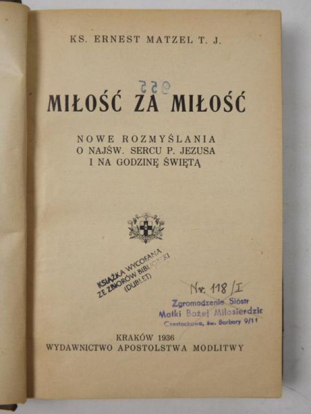 Matzel Ernest - Miłość za miłość, 1936 r.