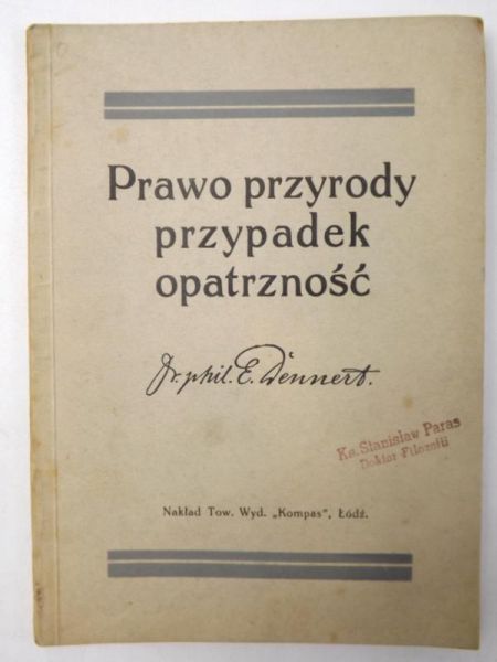 Prawo przyrody, przypadek, opatrzność, 1922 r.