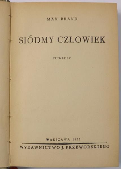 Brand Max - Siódmy człowiek, 1935 r.
