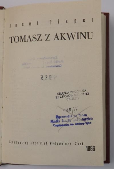 Pieper Josef - Tomasz z Akwinu